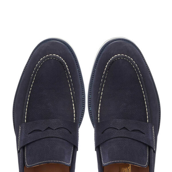 Lacivert Nubuk Deri Erkek Loafer - E25I1AY57161-C39 - 5