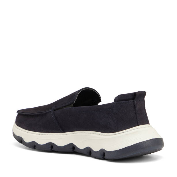 Lacivert Hakiki Nubuk Deri Erkek Loafer - E25I1AY57221-C39 - 4