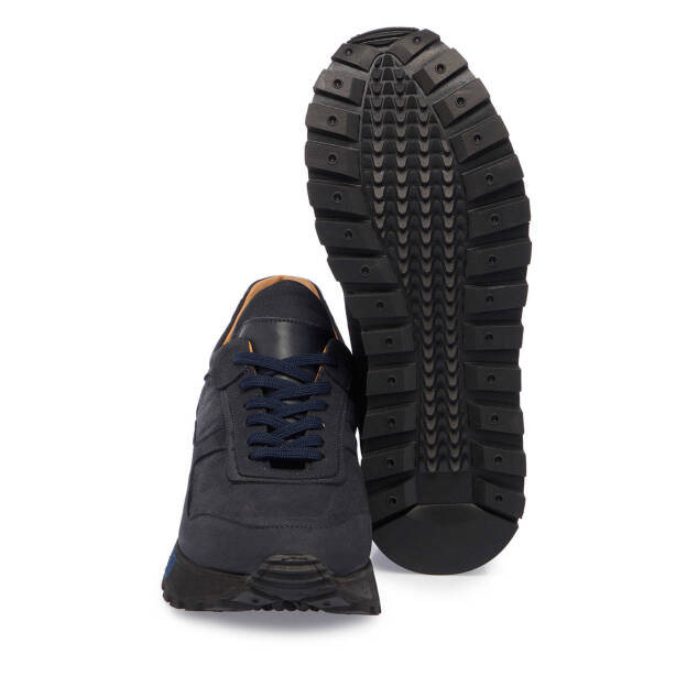 Lacivert Nubuk Deri Erkek Sneaker - E23S1AY56359-C39 - 4