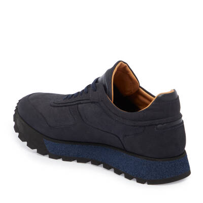  Lacivert Nubuk Deri Erkek Sneaker - E23S1AY56359-C39 - 2