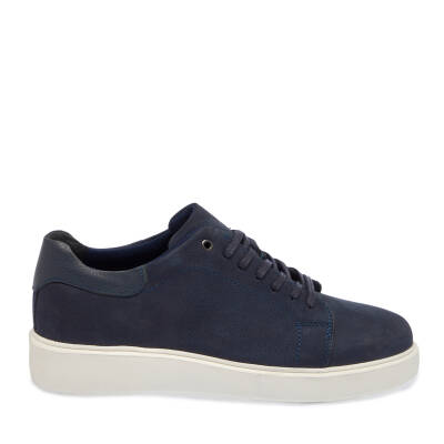  Lacivert Nubuk Deri Erkek Sneaker - E23S1AY56362-C39 - 3