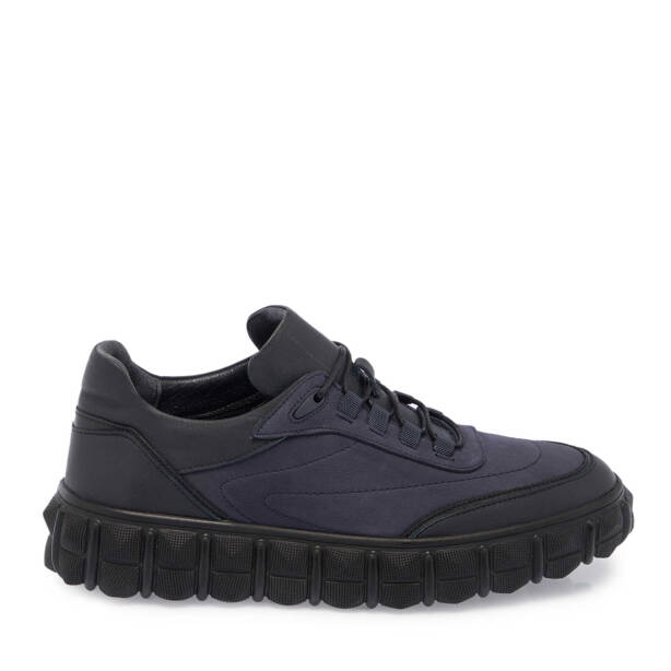 Lacivert Nubuk Deri Erkek Sneaker - E23S1AY56377-C2Q - 3