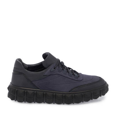 Lacivert Nubuk Deri Erkek Sneaker - E23S1AY56377-C2Q - 3