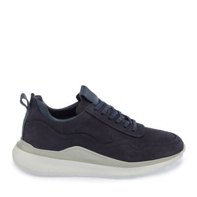  Lacivert Nubuk Deri Erkek Sneaker - E23S1AY56556-C39 - 3