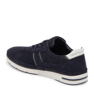  Lacivert Nubuk Deri Erkek Sneaker - E24I1AY56694-C39 - 2