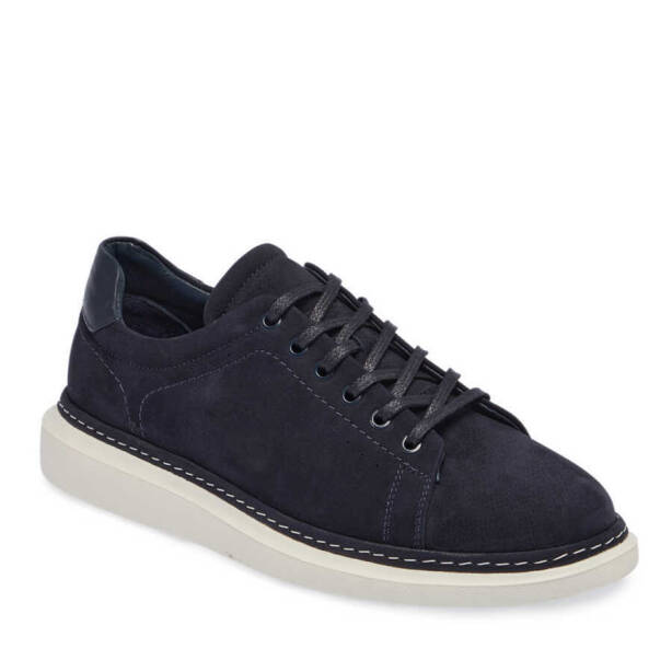 Lacivert Hakiki Nubuk Deri Erkek Sneaker - E24I1AY56806-C39 - Tergan