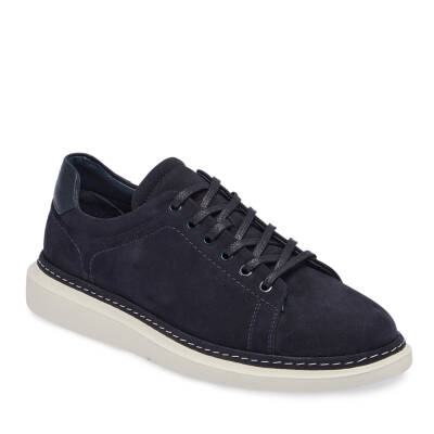  Lacivert Nubuk Deri Erkek Sneaker - E24I1AY56806-C39 