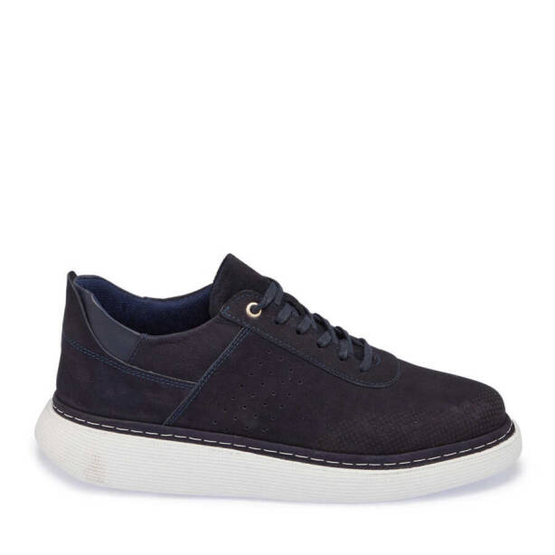Lacivert Nubuk Deri Erkek Sneaker - E24I1AY56821-C39 - 3