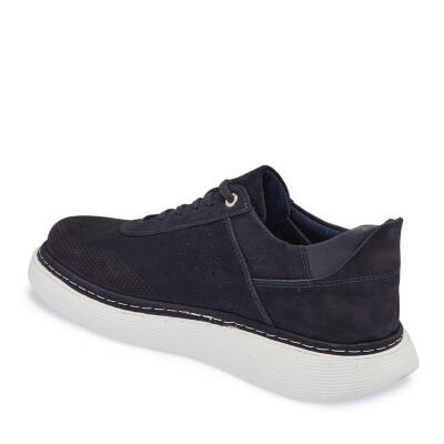  Lacivert Nubuk Deri Erkek Sneaker - E24I1AY56821-C39 - 2