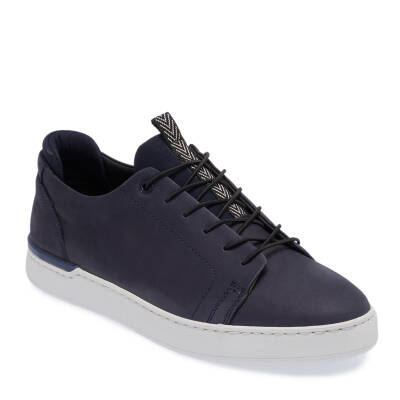 Lacivert Nubuk Deri Erkek Sneaker - E24I1AY56823-C39 