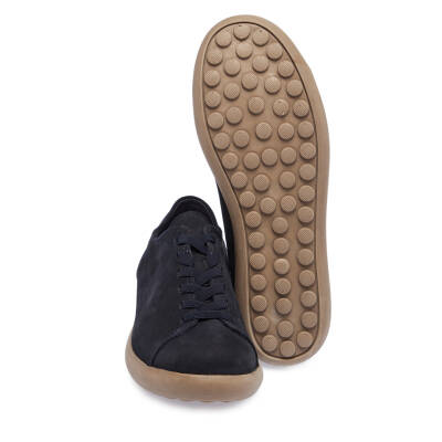  Lacivert Nubuk Deri Erkek Sneaker - E24I1AY56824-C39 - 4