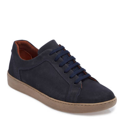 Lacivert Nubuk Deri Erkek Sneaker - E24I1AY56825-C39 - 1