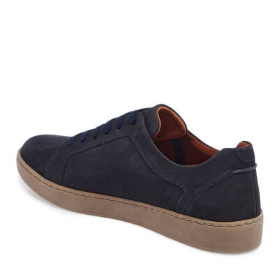 Lacivert Nubuk Deri Erkek Sneaker - E24I1AY56825-C39 - 2