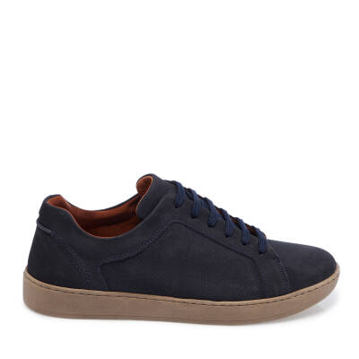 Lacivert Nubuk Deri Erkek Sneaker - E24I1AY56825-C39 - 3