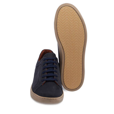 Lacivert Nubuk Deri Erkek Sneaker - E24I1AY56825-C39 - 4