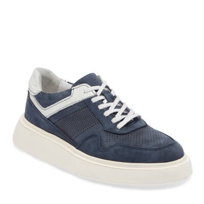 Lacivert Nubuk Deri Erkek Sneaker - E24I1AY56854-C39 