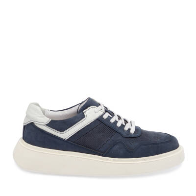 Lacivert Nubuk Deri Erkek Sneaker - E24I1AY56854-C39 - 3