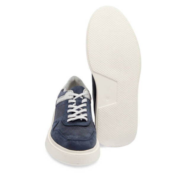 Lacivert Hakiki Nubuk Deri Erkek Sneaker - E24I1AY56854-C39 - 4