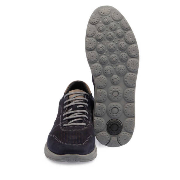 Lacivert Nubuk Deri Erkek Sneaker - E24I1AY56858-C39 - 4