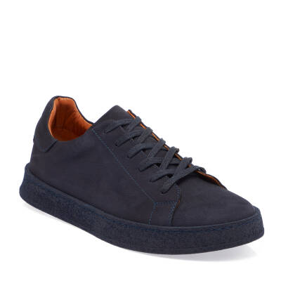  Lacivert Nubuk Deri Erkek Sneaker - E24I1AY56895-C39 