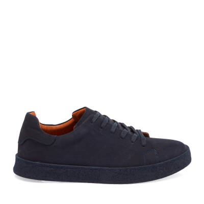  Lacivert Nubuk Deri Erkek Sneaker - E24I1AY56895-C39 - 3