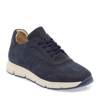 Lacivert Nubuk Deri Erkek Sneaker - E24I1AY56899-C39 
