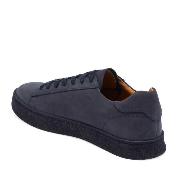 Lacivert Hakiki Nubuk Deri Erkek Sneaker - E24I1AY56907-C39 - 3