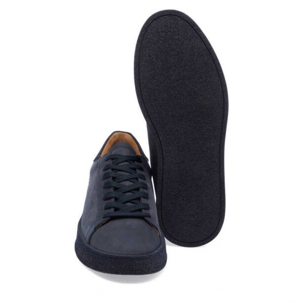 Lacivert Hakiki Nubuk Deri Erkek Sneaker - E24I1AY56907-C39 - 4