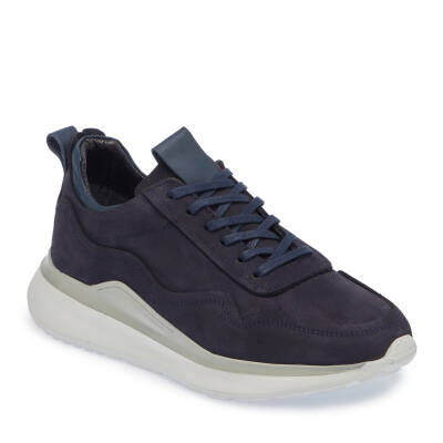 Lacivert Nubuk Deri Erkek Sneaker - E24I1AY56912-C39 
