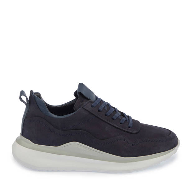 Lacivert Hakiki Nubuk Deri Erkek Sneaker - E24I1AY56912-C39 - Tergan