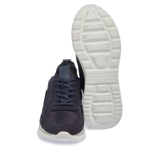 Lacivert Hakiki Nubuk Deri Erkek Sneaker - E24I1AY56912-C39 - Tergan