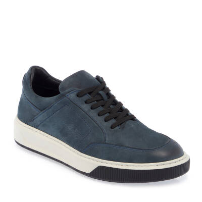 Lacivert Nubuk Deri Erkek Sneaker - E24S1AY57046-C39 - 1