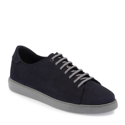  Lacivert Nubuk Deri Erkek Sneaker - E24S1AY57093-C39 | Lacivert 