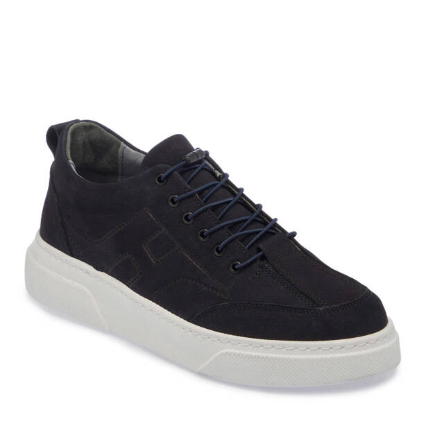 Lacivert Nubuk Deri Erkek Sneaker - E25I1AY57167-C39 - 1