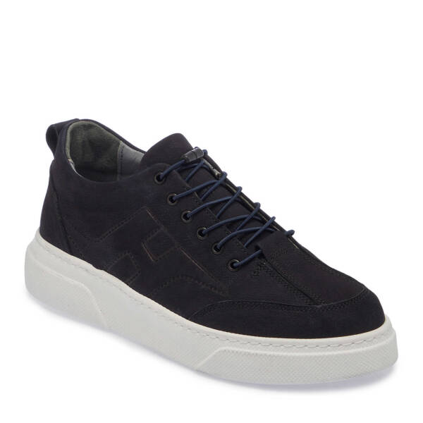 Lacivert Nubuk Deri Erkek Sneaker - E25I1AY57167-C39 - 1