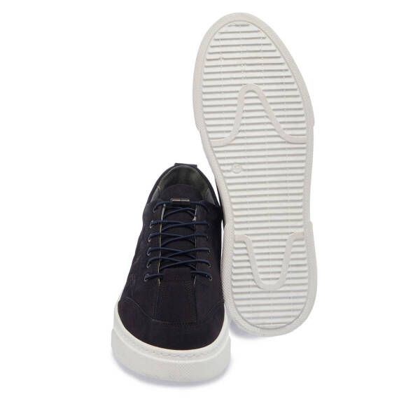 Lacivert Nubuk Deri Erkek Sneaker - E25I1AY57167-C39 - 4