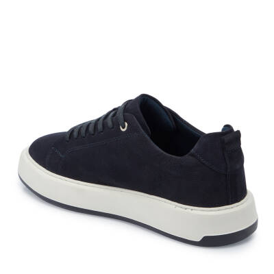Lacivert Nubuk Deri Erkek Sneaker - E25I1AY57220-C39 - 2
