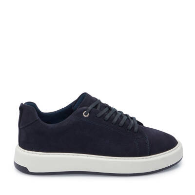 Lacivert Nubuk Deri Erkek Sneaker - E25I1AY57220-C39 - 3