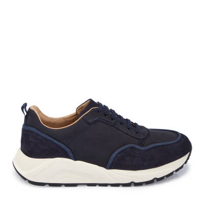 Lacivert Nubuk Deri Erkek Sneaker - E25I1AY57233-U6X - 3