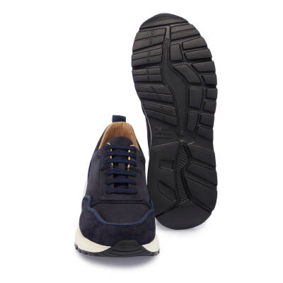 Lacivert Nubuk Deri Erkek Sneaker - E25I1AY57233-U6X - 4