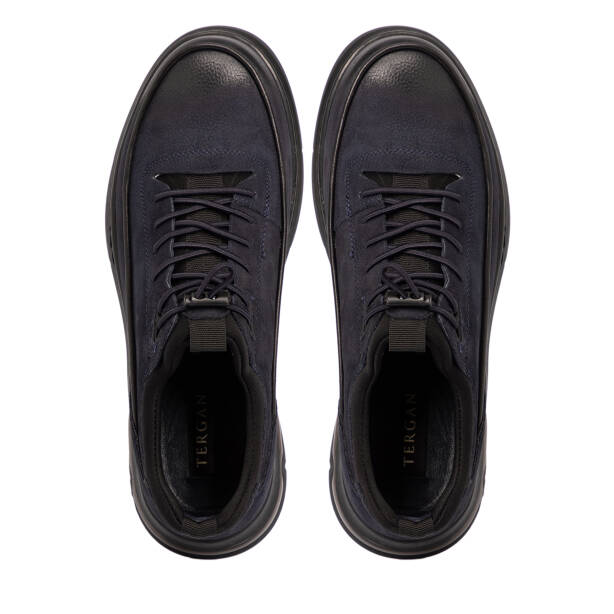 Lacivert Nubuk Deri Erkek Sneaker - E25S1AY57442-C39 - 5