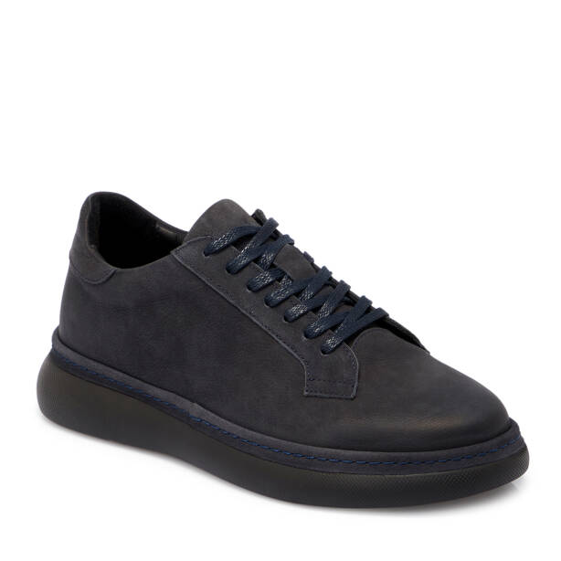 Lacivert Nubuk Deri Erkek Sneaker - E25S1AY57471-C39 