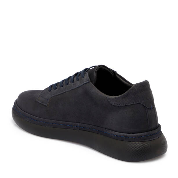 Lacivert Nubuk Deri Erkek Sneaker - E25S1AY57471-C39 - 2
