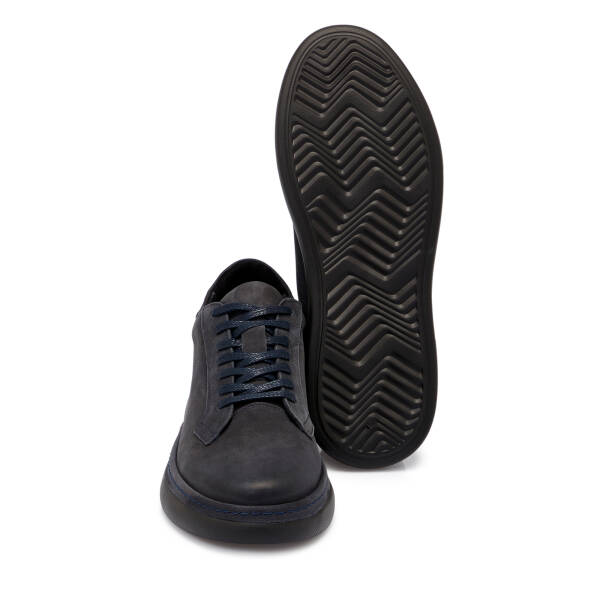 Lacivert Nubuk Deri Erkek Sneaker - E25S1AY57471-C39 - 4
