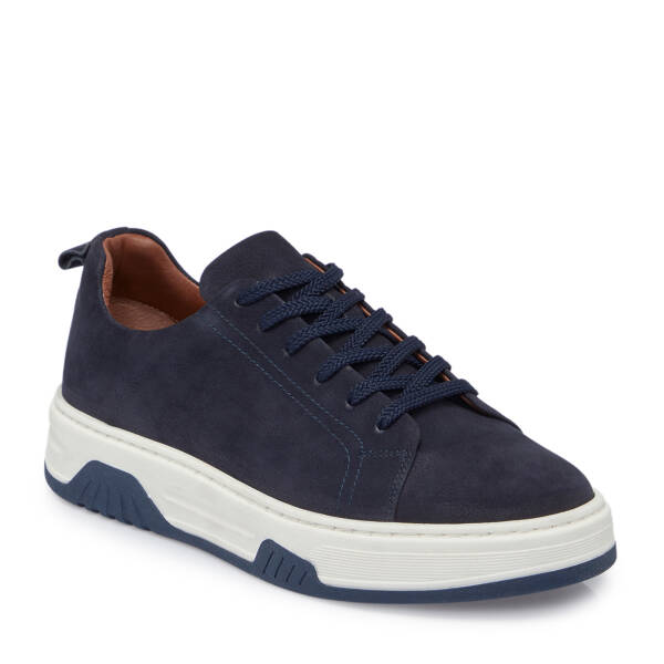 Lacivert Nubuk Deri Erkek Sneaker - E25S1AY57475-C39 - 1