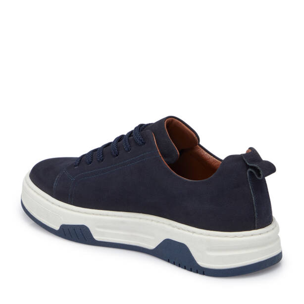 Lacivert Nubuk Deri Erkek Sneaker - E25S1AY57475-C39 - 2