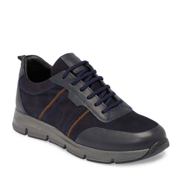 Lacivert Nubuk Deri Erkek Sneaker - E25S1AY57510-C39 - 1