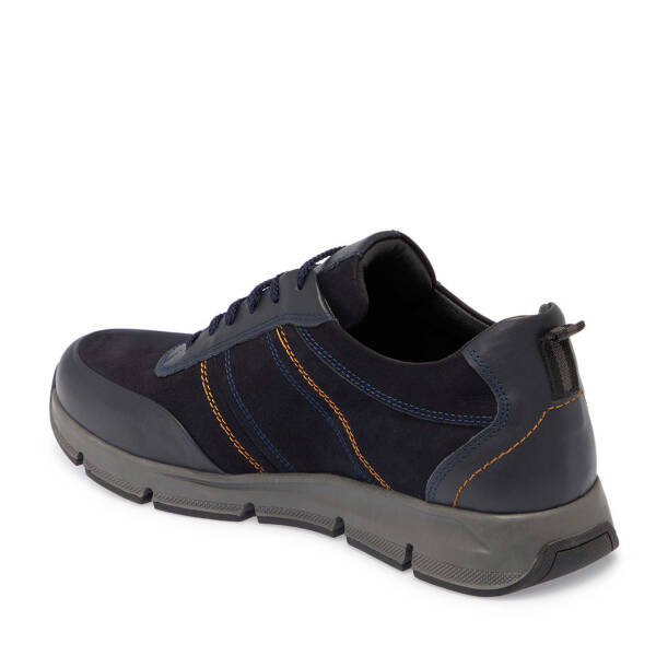 Lacivert Nubuk Deri Erkek Sneaker - E25S1AY57510-C39 - 2