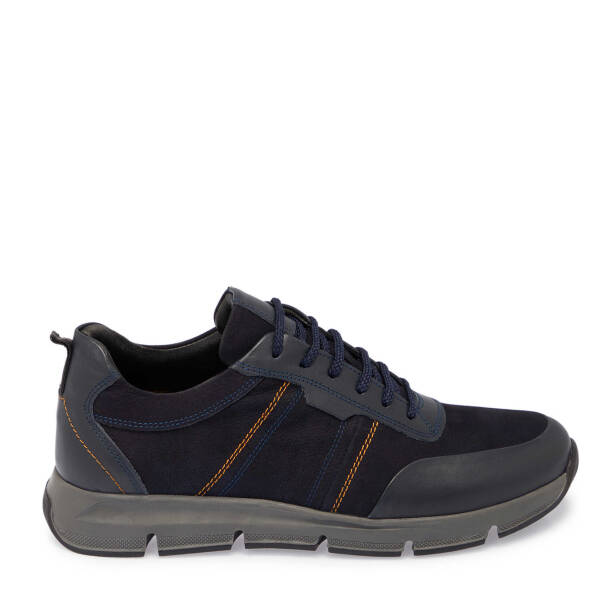 Lacivert Nubuk Deri Erkek Sneaker - E25S1AY57510-C39 - 3