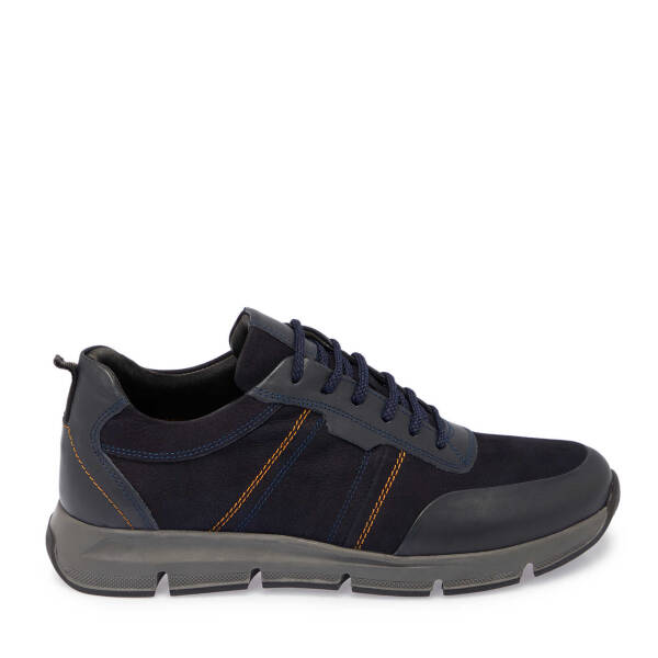 Lacivert Nubuk Deri Erkek Sneaker - E25S1AY57510-C39 - 3